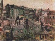 Vincent Van Gogh Overlooking the rooftops of Paris Spain oil painting artist